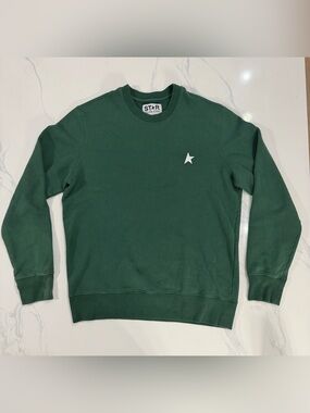 GOLDEN GOOSE Spruce Green Cotton French
Terry Star Logo Men's Sweater